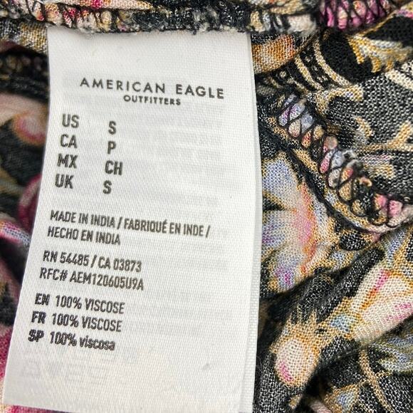 American Eagle Outfitters Multicolor Floral Print Tie Waist Paperbag Shorts Sz S - Picture 5 of 5